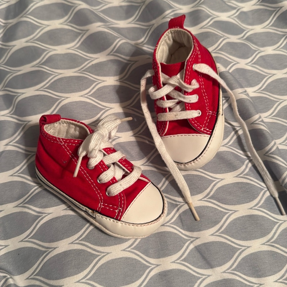 Red baby converse
